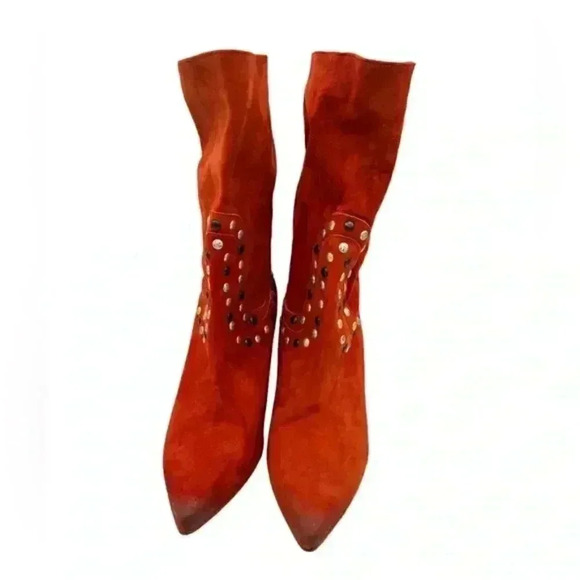 FREE PEOPLE WOMEN'S DAKOTA HEEL STUDDED LEATHER WESTERN BOOTS - Picture 4 of 9